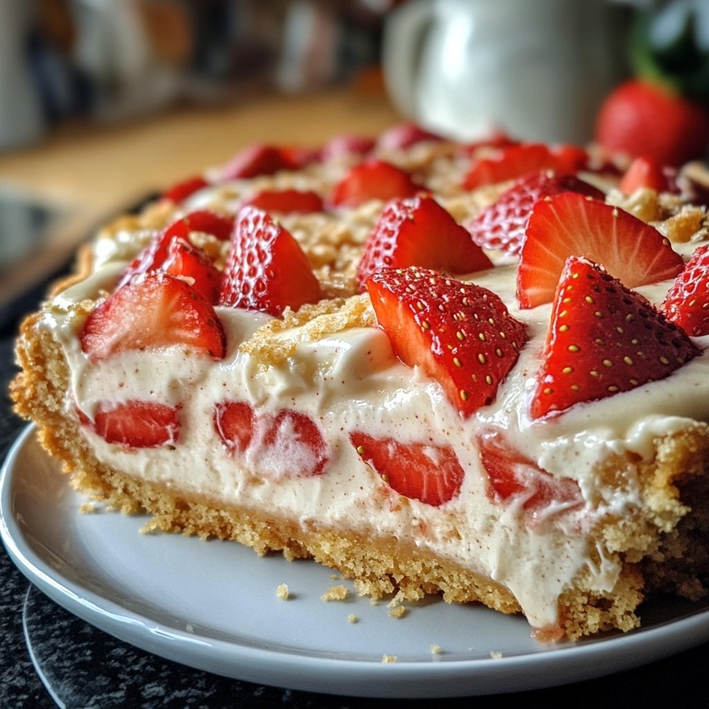 Erdbeerkuchen mit Pudding