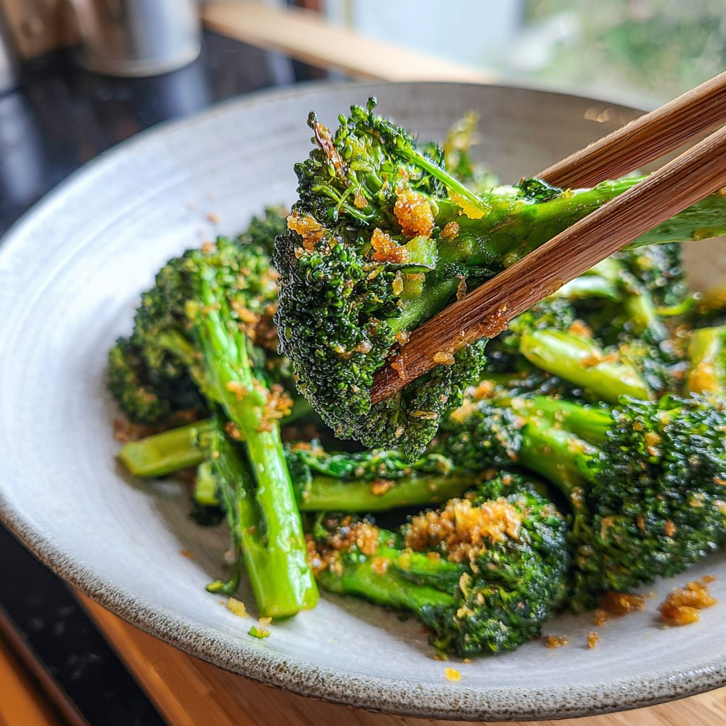 Brokkoli Pfanne Mit Knoblauch Und Sojasauce