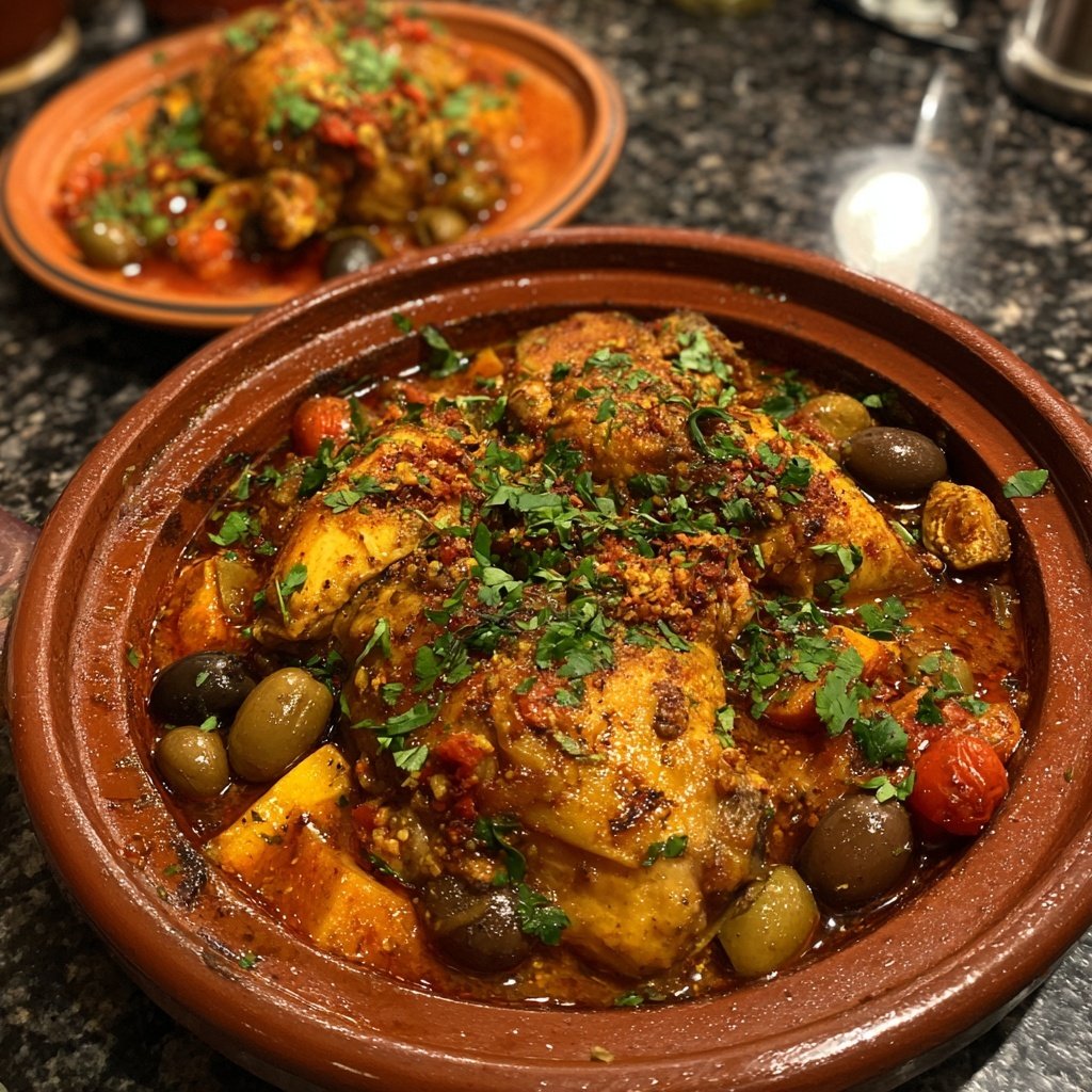 Internationale Küche Marokkanisches Hähnchen-Tagine