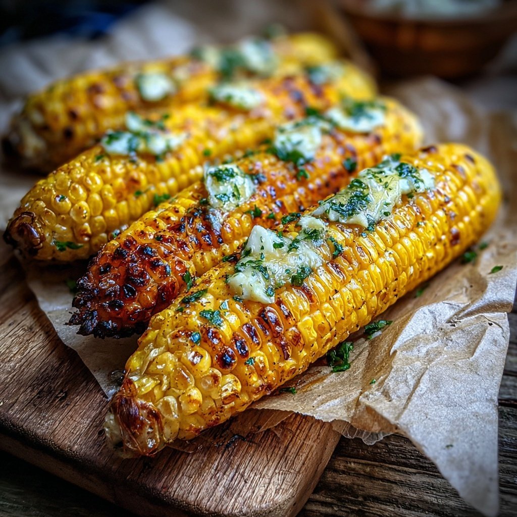 Gegrillte Maiskolben Mit Kräuterbutter