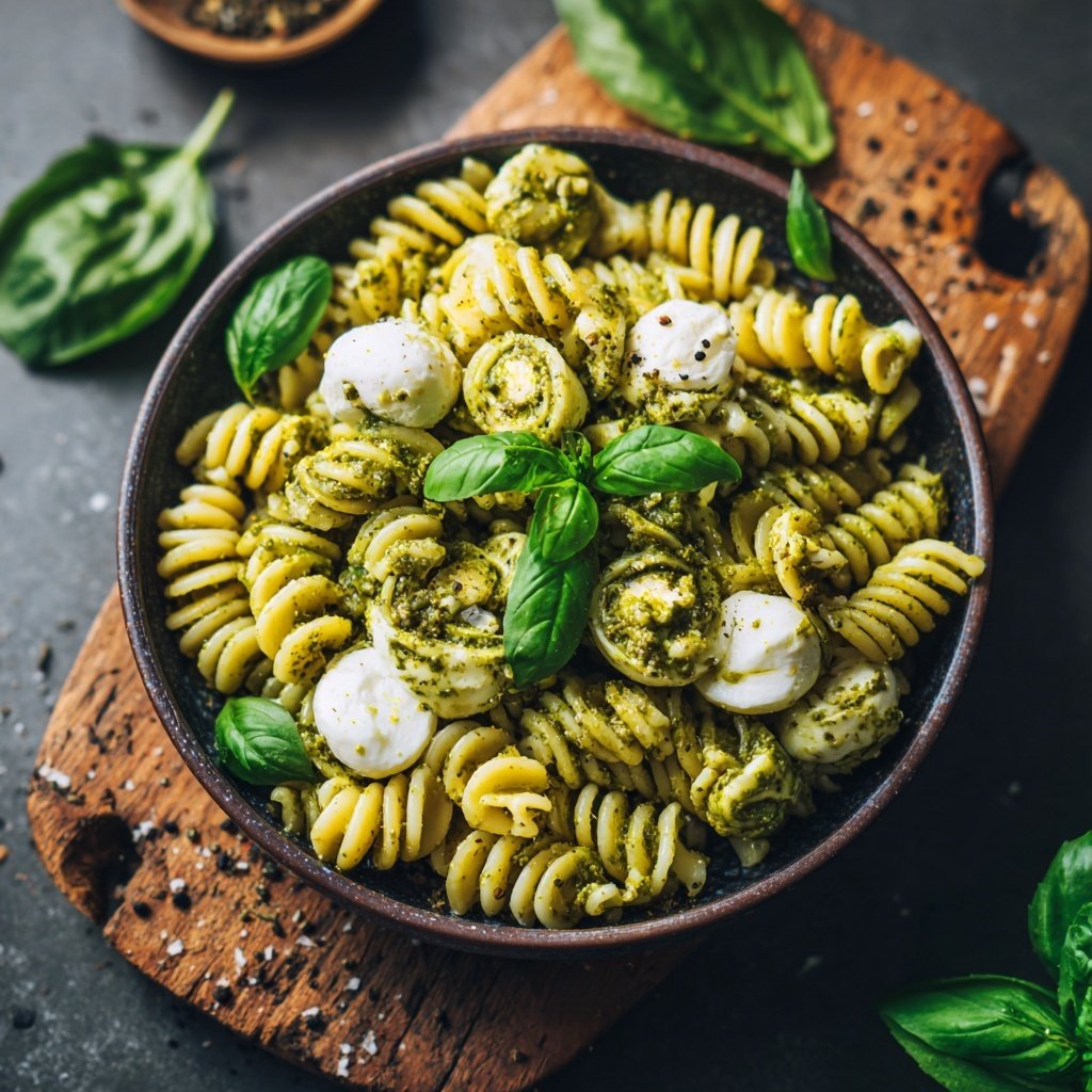 Nudelsalat Mit Pesto Und Mozzarella