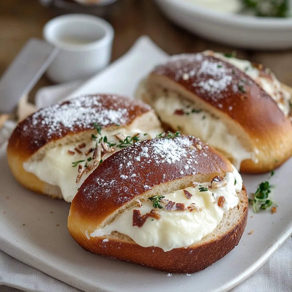 Maritozzo-Sandwiches mit Vanillecremefüllung