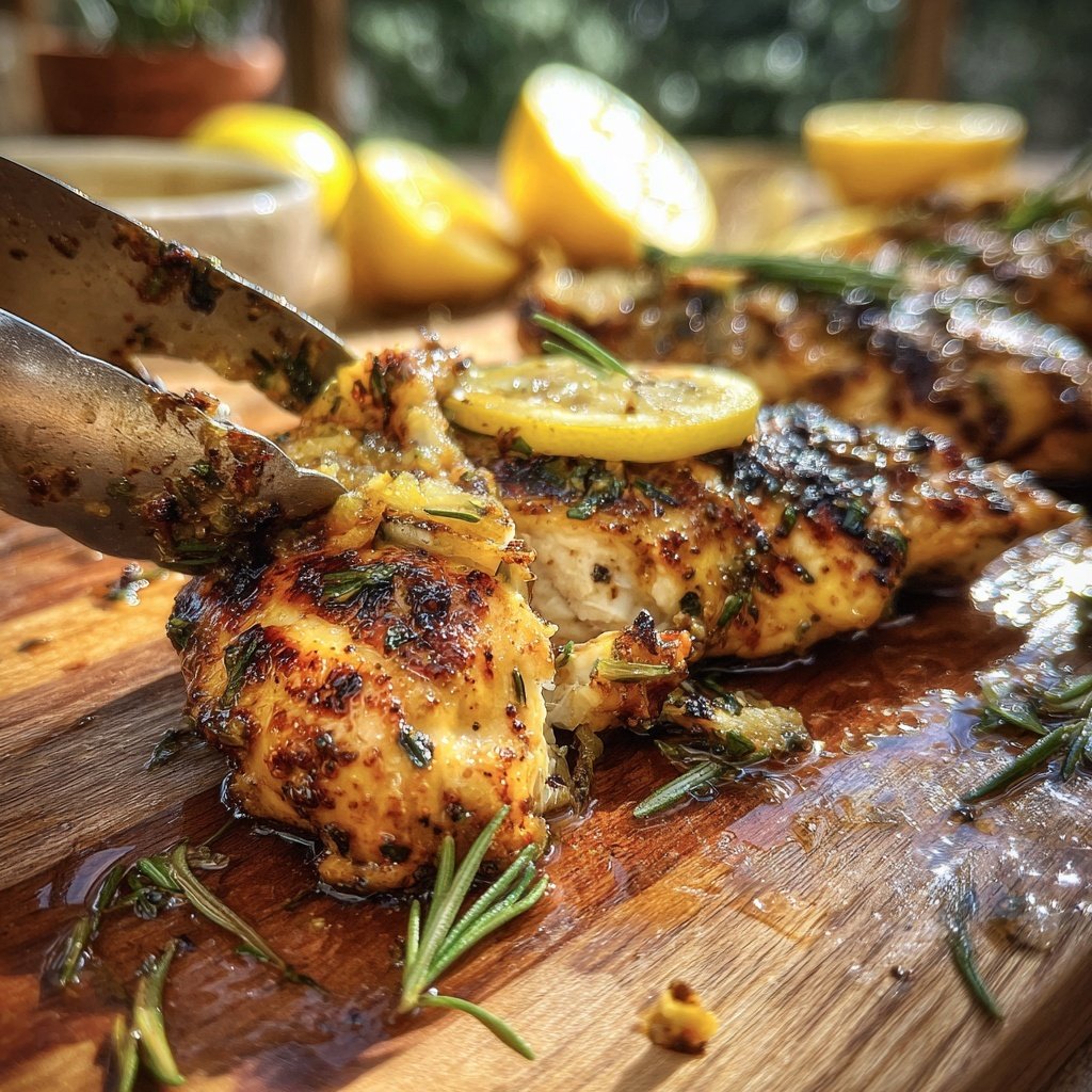 Gegrilltes Zitronen Hähnchen Mit Rosmarin